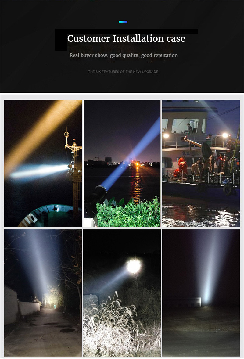 Searchlight LED Strong Light Remote Spotlight Water Proof Ship Fishing Xenon Lights Outdoor Lighting for Fish Ponds Construction