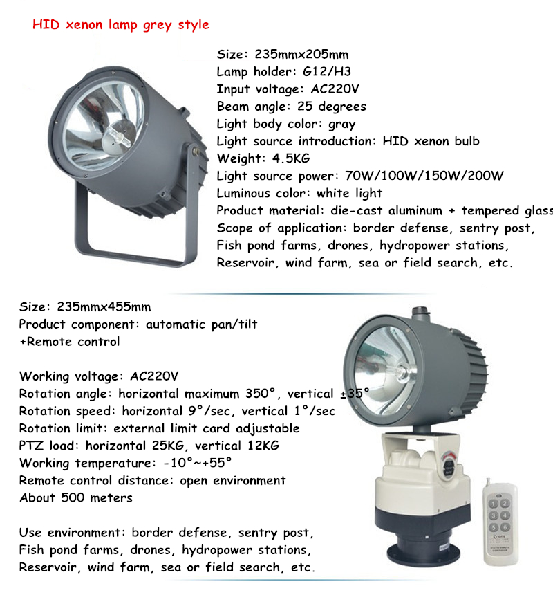 Searchlight LED Strong Light Remote Spotlight Water Proof Ship Fishing Xenon Lights Outdoor Lighting for Fish Ponds Construction