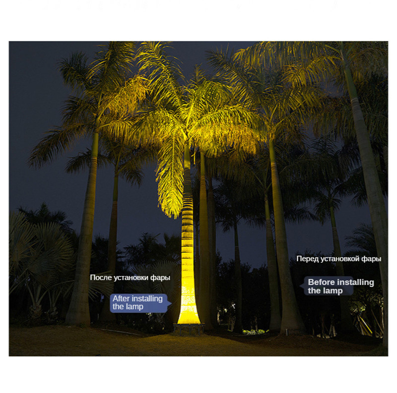 60W Pillar Lamp Landscape Lamp Garden Decoration Lights Outdoor Garden Spotlight Colorful Light Corrugated Tree Light Courtyard
