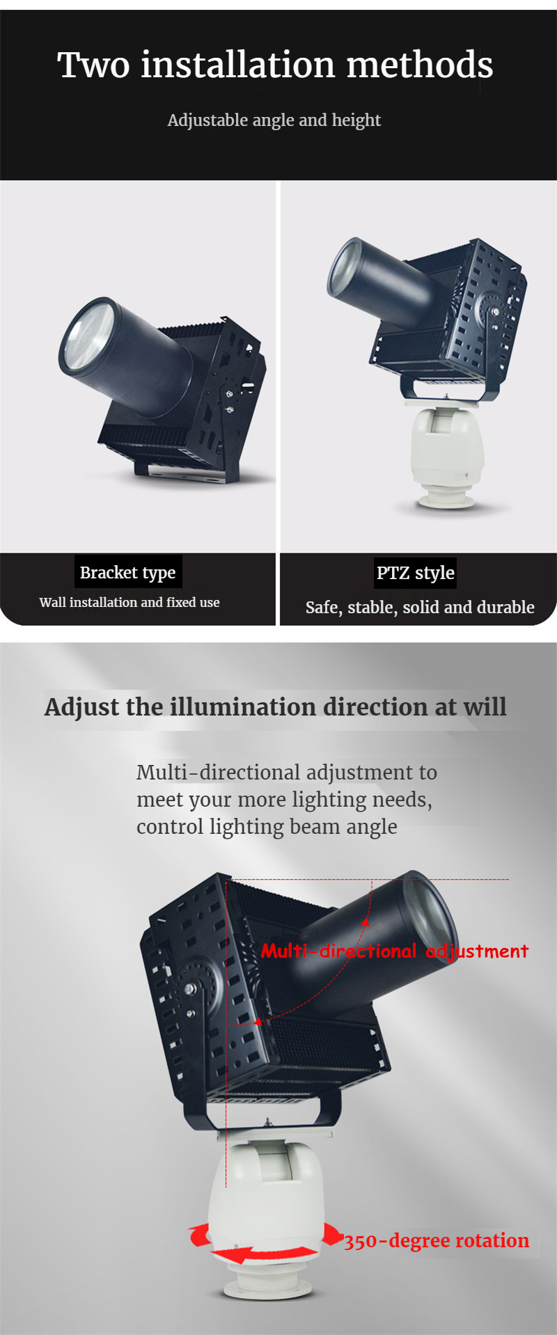 Floodligh Tower Chandelier Searchlight Outdoor Remote Spotlight Lighting Lamps for Ship Terminal Port Prison Vegetable Field