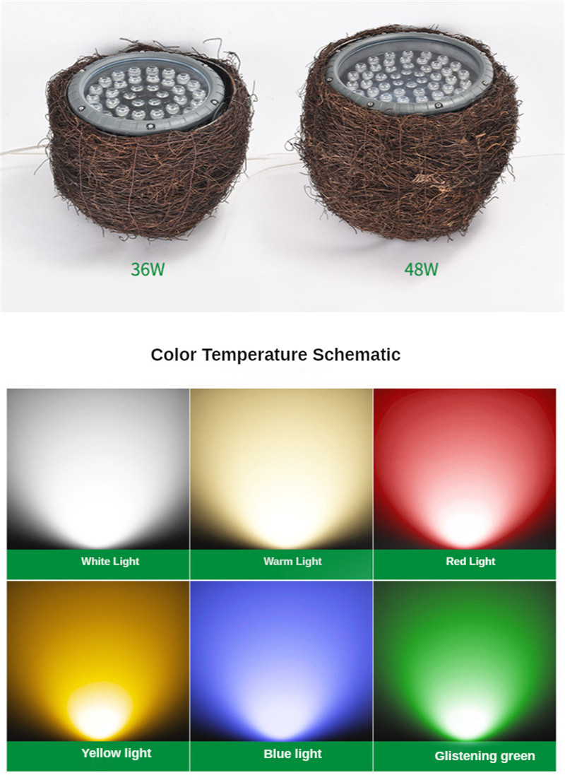 24W 36W 48W Tree Lighting Bird&#39;s Nest Tree Light Xmas Garden Lamp Garden Lighting Landscape Decor Lights for Patio Pathway Yard