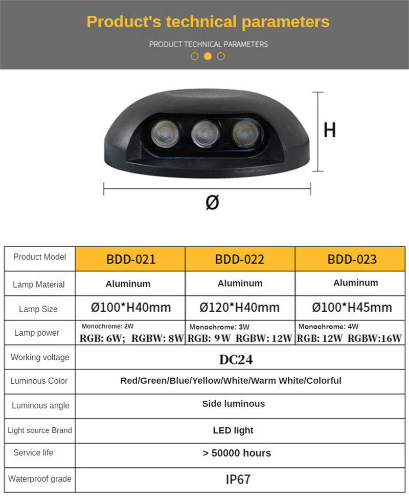 LED Foot Light Trail Light Outdoor Waterproof Stair Lamp Side Underground Lights Step Lamp Terrace Garden Path Outdoor Sidewalk
