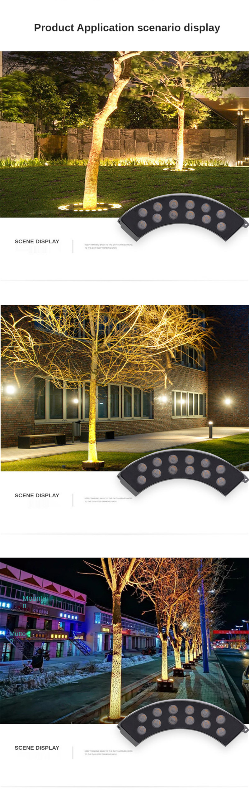 60W Low Voltage Landscape Lighting Pillar Lamp Landscape Lights for Lawn Patio Pathway Yard Garden Spotlight RGB Ip65 Tree Light