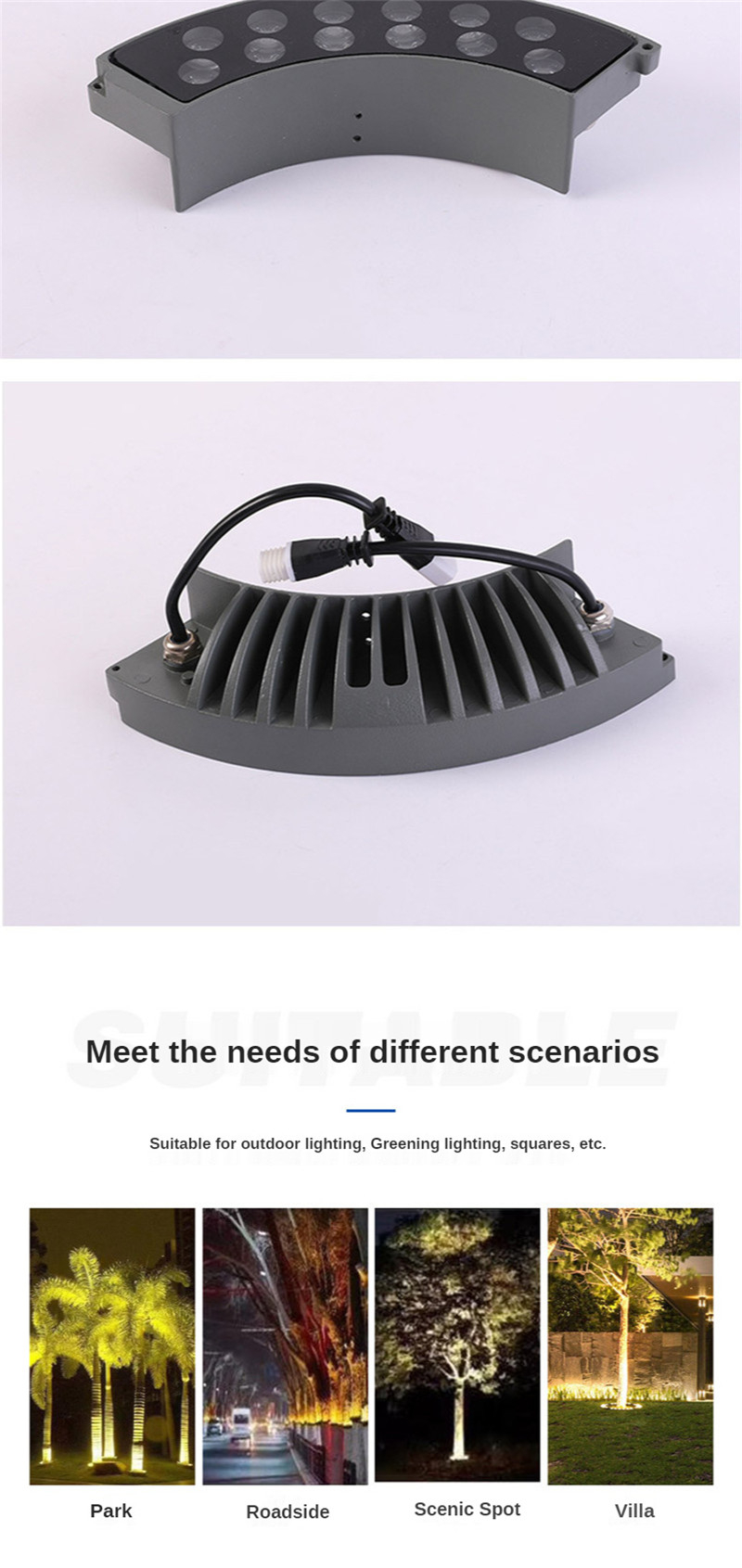 60W Low Voltage Landscape Lighting Pillar Lamp Landscape Lights for Lawn Patio Pathway Yard Garden Spotlight RGB Ip65 Tree Light