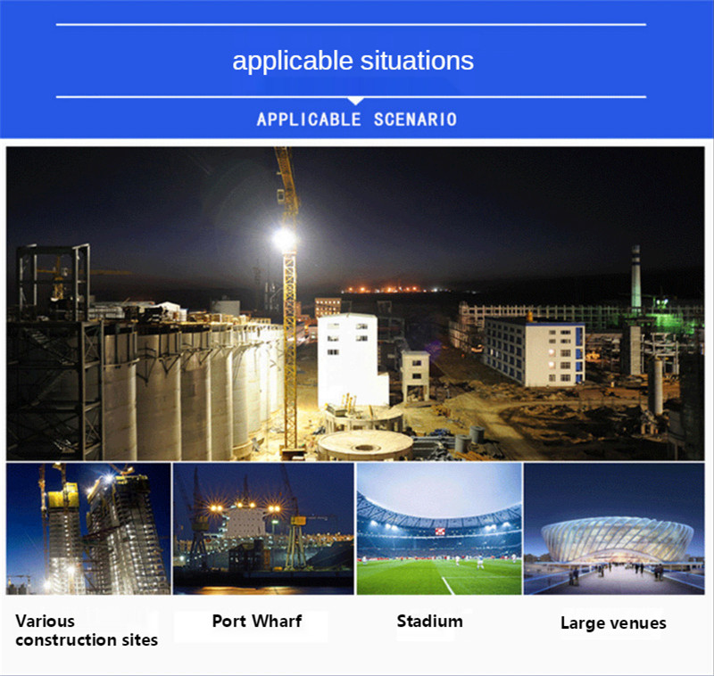 Construction Site Tower Crane Light Building Place Lighting Outdoor Engineering Stadium Wharf Lighting Floodlight Searchlight
