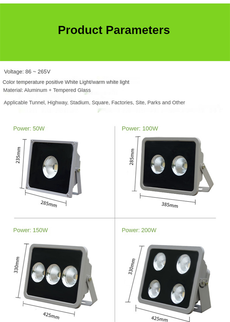 Led Spotlight Outdoor Led Flood Light Street Lamp IP65 Waterproof Super Bright Blue Stadium Light Square Lights 300W 400W 500W