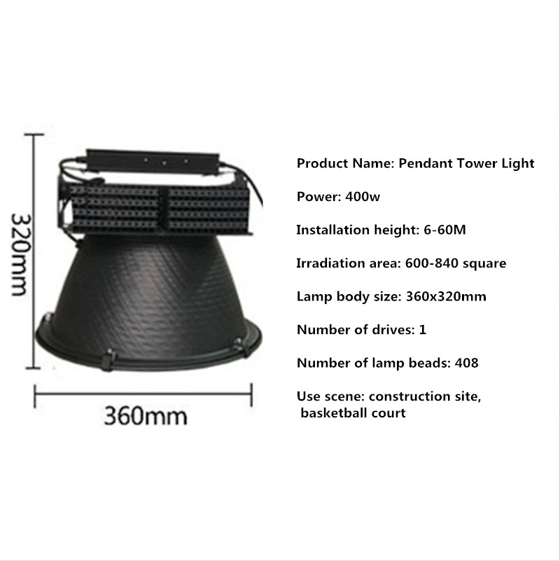 LED Floodlight Outdoor Waterproof Court Construction Site Lights Wharf Tower Crane Project Outdoor Lighting 300W 400W Spotlight