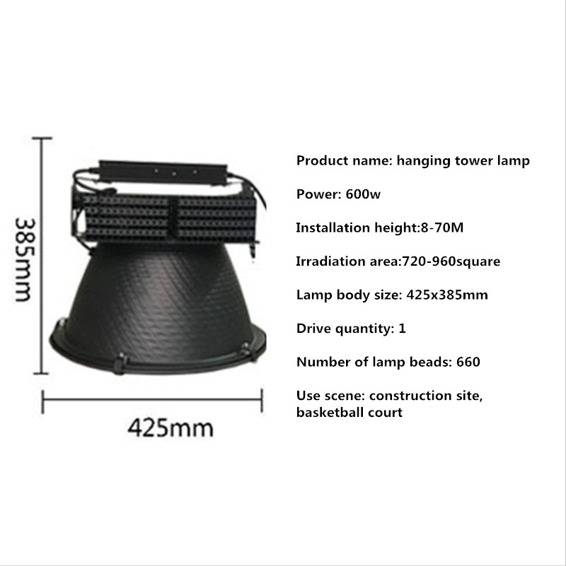 LED Floodlight Outdoor Waterproof Court Construction Site Lights Wharf Tower Crane Project Outdoor Lighting 300W 400W Spotlight