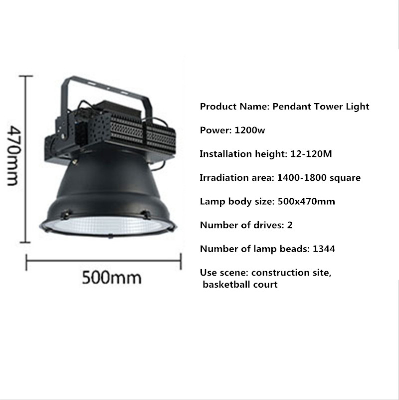 LED Floodlight Outdoor Waterproof Court Construction Site Lights Wharf Tower Crane Project Outdoor Lighting 300W 400W Spotlight