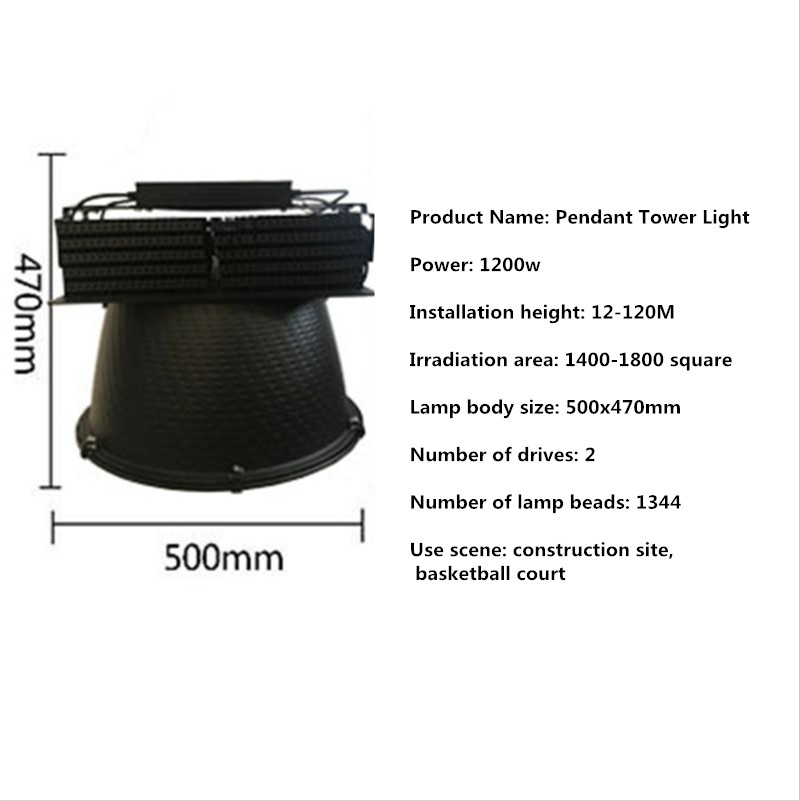 LED Floodlight Outdoor Waterproof Court Construction Site Lights Wharf Tower Crane Project Outdoor Lighting 300W 400W Spotlight
