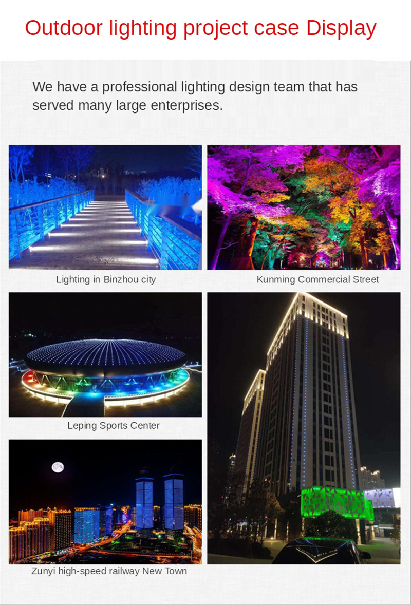 RGB Floodlight Outdoor Lighting Project Building Body Bridge Square LED Flood Light Outdoor Landscape Tree Light 36W DC24V Lamps