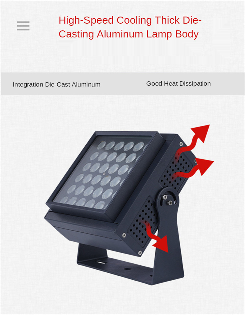RGB Floodlight Outdoor Lighting Project Building Body Bridge Square LED Flood Light Outdoor Landscape Tree Light 36W DC24V Lamps