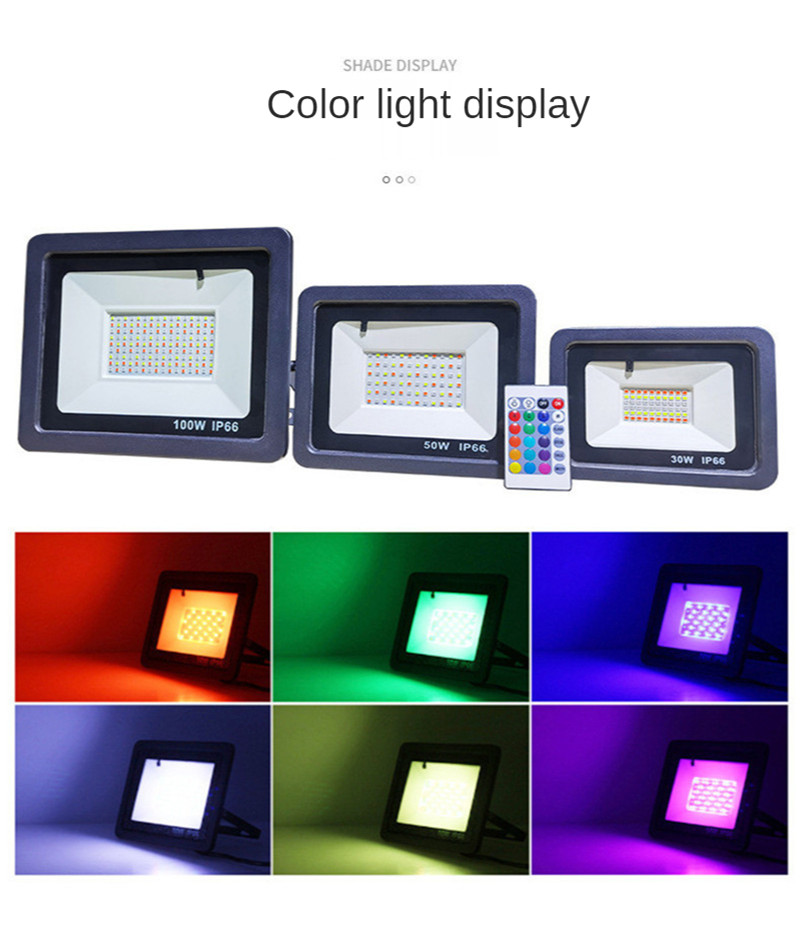 Outdoor Landscape Lighting Floodlight Led Spotlight Outdoor Waterproof Led 30W RGB Garden Park Rgb Atmosphere Lights 10W 20W 50W