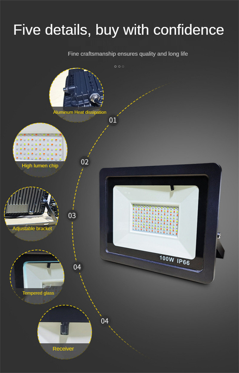 Outdoor Landscape Lighting Floodlight Led Spotlight Outdoor Waterproof Led 30W RGB Garden Park Rgb Atmosphere Lights 10W 20W 50W
