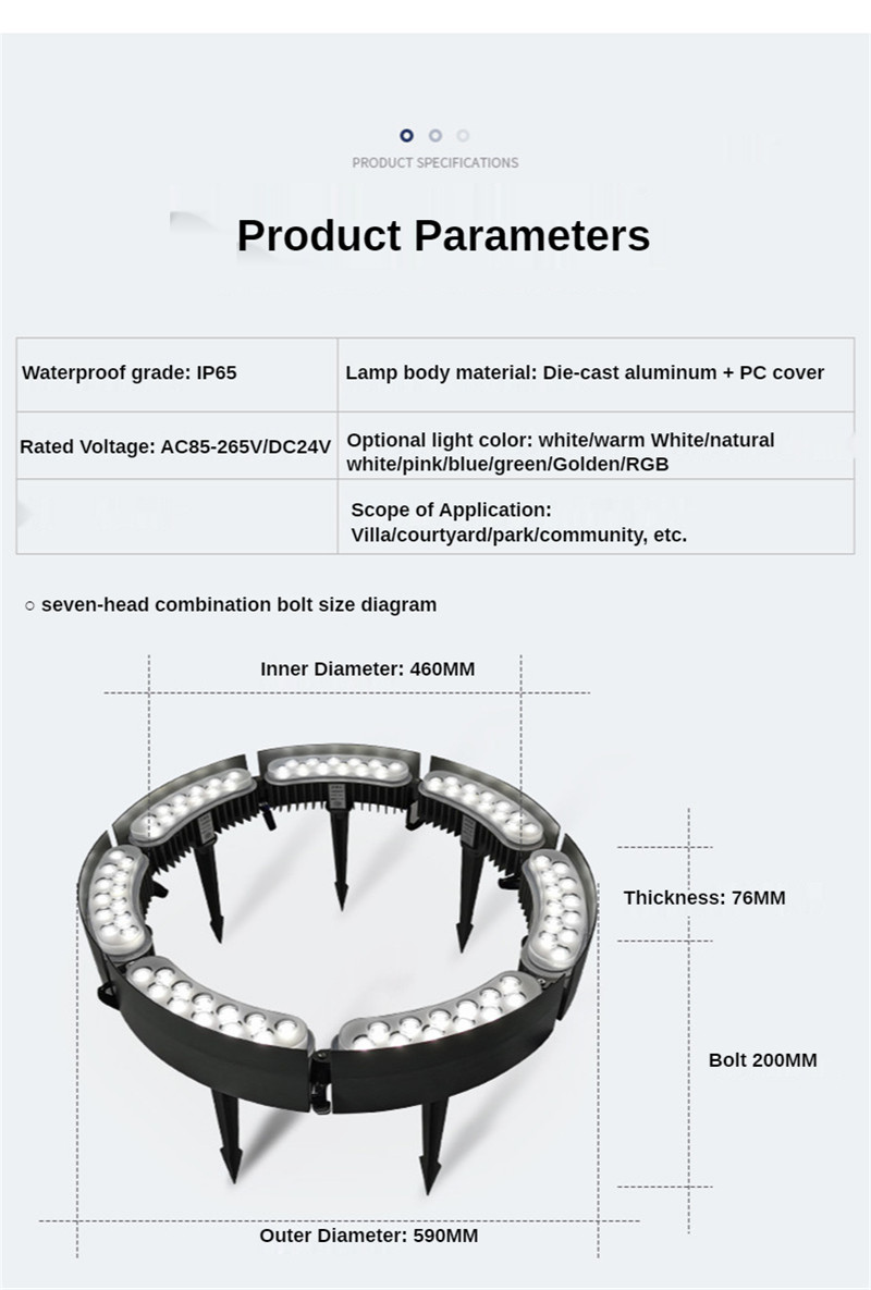 Ground Light Pillar Lights Outdoor Landscape Lighting Rgb Ip65 Waterproof Christmas Garden Park Decoration Lights DC24V Lamp