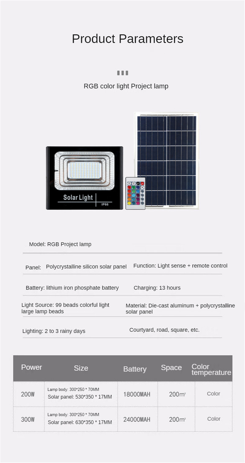 Led Spotlight 200W Led Light Led Solar Light for Garden Decoration Street Lamp Garden Lighting Landscape Lighting 200W 300W