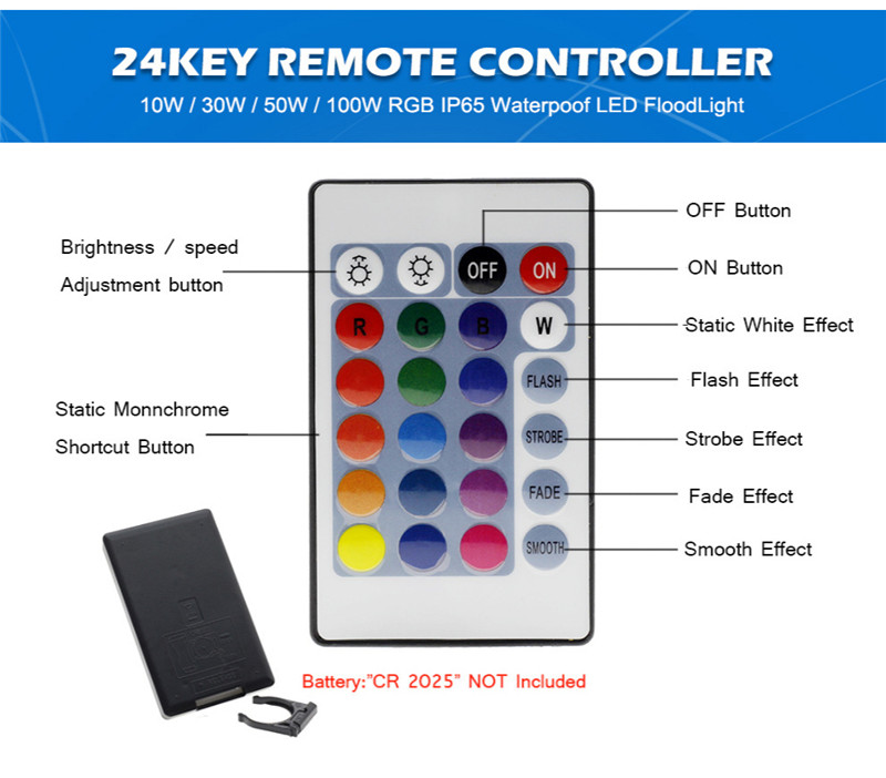 RGB LED Floodlight Outdoor Wall Lamp Reflector IP65 Waterproof Garden Landscape Lighting Flood Light Colour AC220V 50W 100W LED