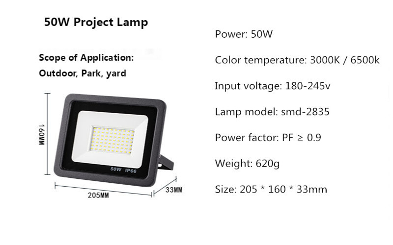 RGB LED Floodlight Outdoor Wall Lamp Reflector IP65 Waterproof Garden Landscape Lighting Flood Light Colour AC220V 50W 100W LED