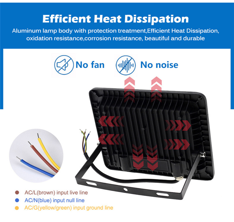 RGB LED Floodlight Outdoor Wall Lamp Reflector IP65 Waterproof Garden Landscape Lighting Flood Light Colour AC220V 50W 100W LED