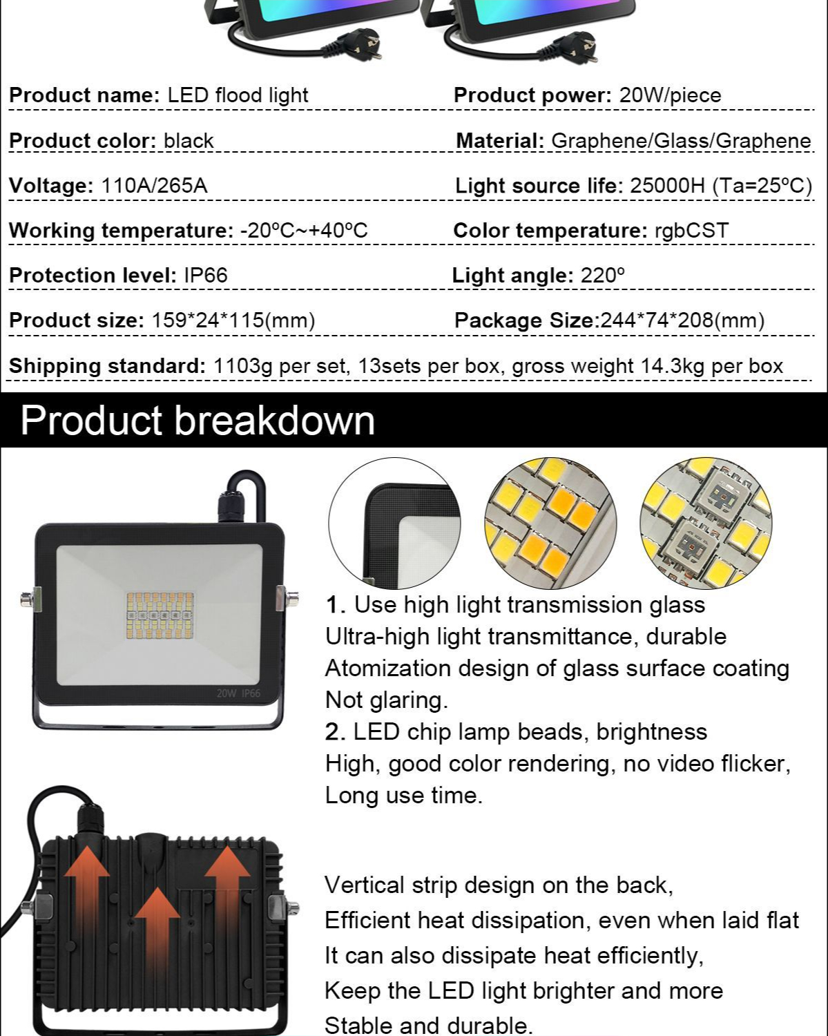 Led Bluetooth Floodlight App Intelligent Projector Rgbcw Bluetooth Networking Remote Control RGB 20W Landscape Garden Light Lamp