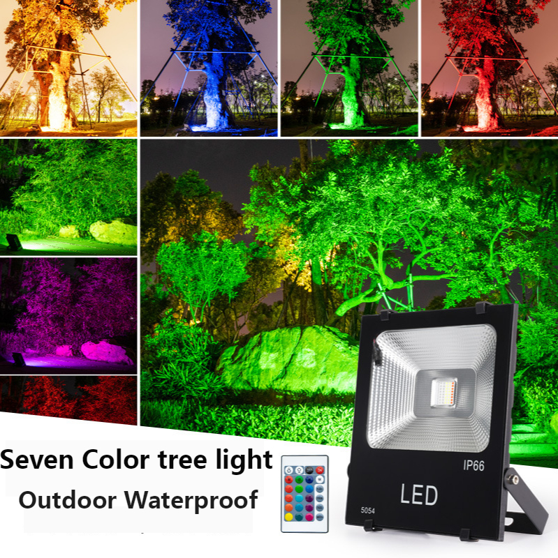 RGB Landscape Lights Waterproof Garden Pathway Lamp Trees Lights Outdoor Spotlights Led Flood Light 200W 300W 400W Lawn Light