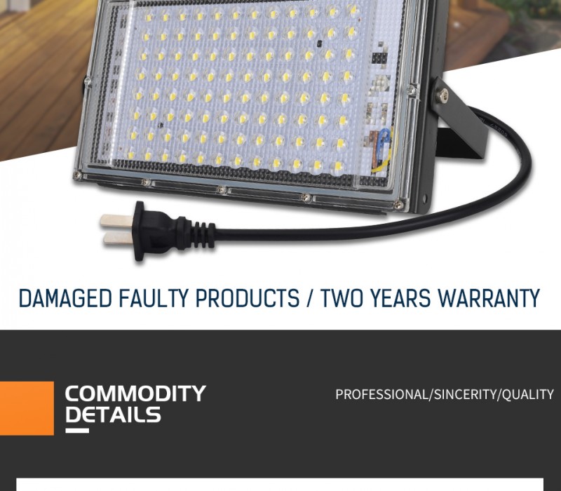 1pc 100W Led Flood Light AC 220V 230V 240V Outdoor Floodlights Spotlight IP65 Waterproof LED Street Lamp Landscape Lighting Plug