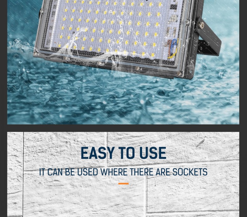 1pc 100W Led Flood Light AC 220V 230V 240V Outdoor Floodlights Spotlight IP65 Waterproof LED Street Lamp Landscape Lighting Plug