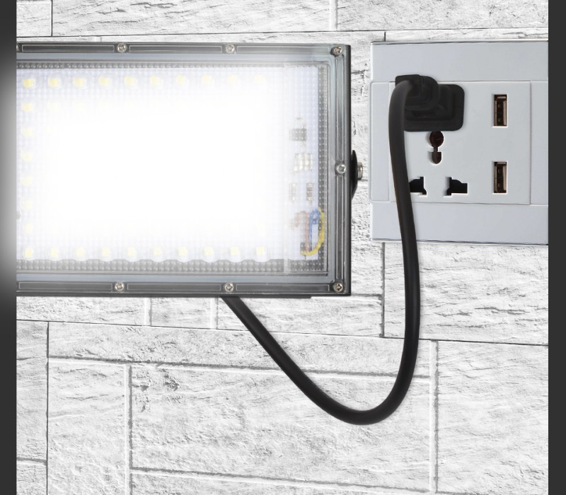 1pc 100W Led Flood Light AC 220V 230V 240V Outdoor Floodlights Spotlight IP65 Waterproof LED Street Lamp Landscape Lighting Plug
