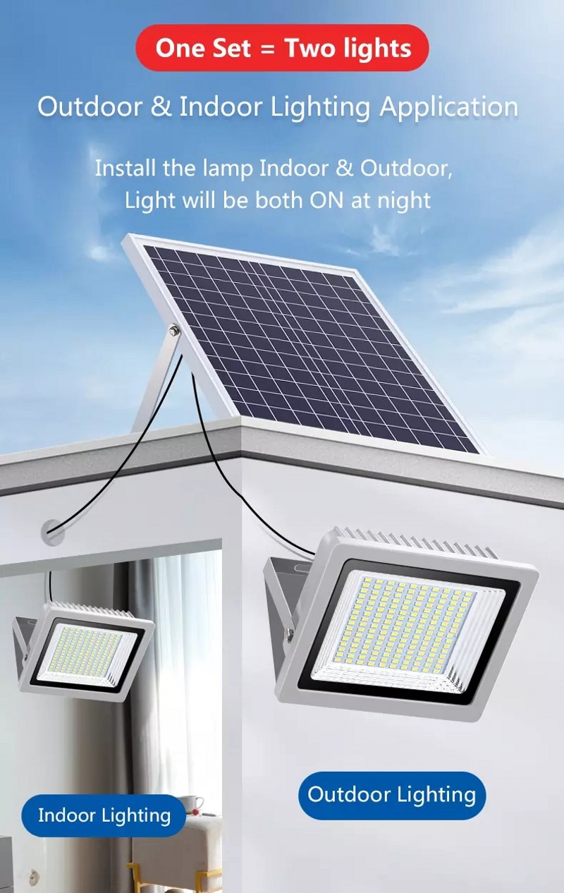LED Floodlights 120W 200W 400W LED Solar Sensor Waterproof IP66 Emergency Safety Garden Street Flood Light With Remote Control