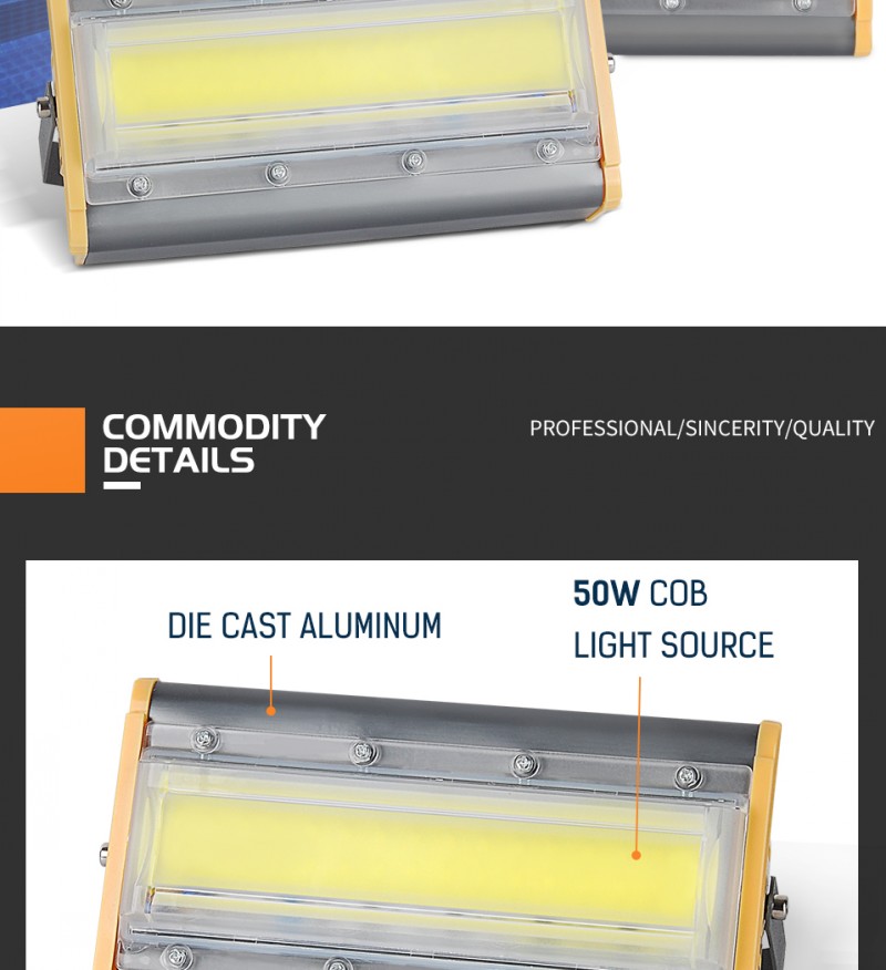1pc Waterproof IP65 50W Led Flood Light Outdoor Lighting 220V Spotlight Wall Construction Lamp Floodlights Garden Street Lights