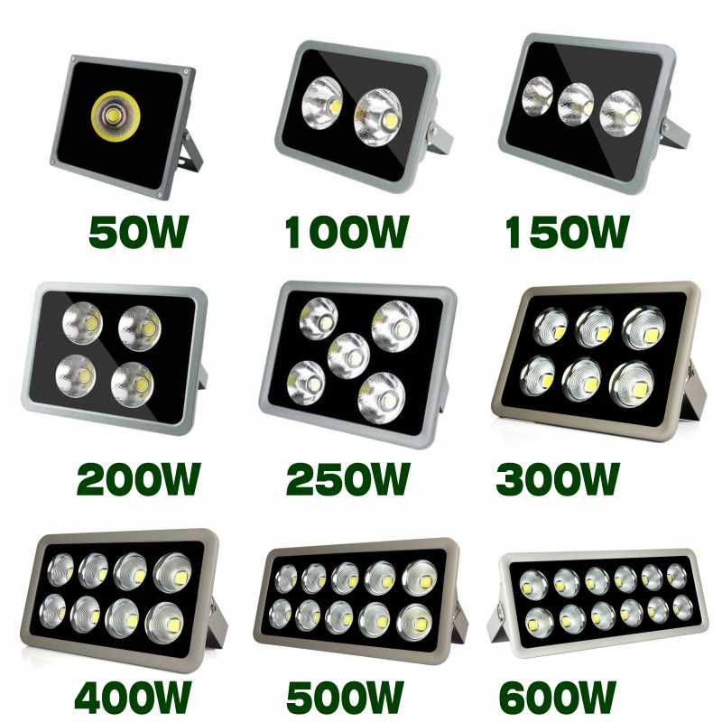 AC85-265V Waterproof IP65 Led Floodlight 100W 200W 300W 400W 500W 600W Outdoor Led Flood Light COB LED Reflector Garden Lamp
