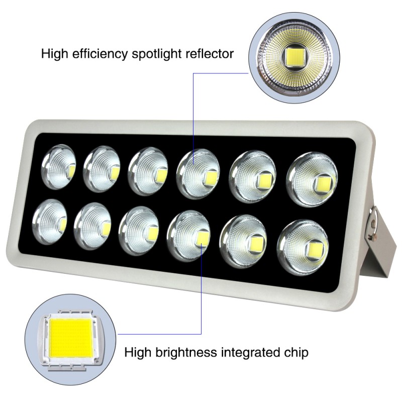 AC85-265V Waterproof IP65 Led Floodlight 100W 200W 300W 400W 500W 600W Outdoor Led Flood Light COB LED Reflector Garden Lamp