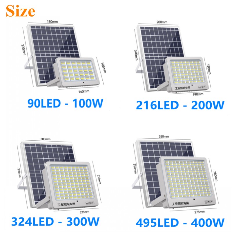 100W 200W Led Solar Floodlight Outdoor Lighting Solar Garden Lamp Led Flood Light for Garden Highway Spotlights With Remote