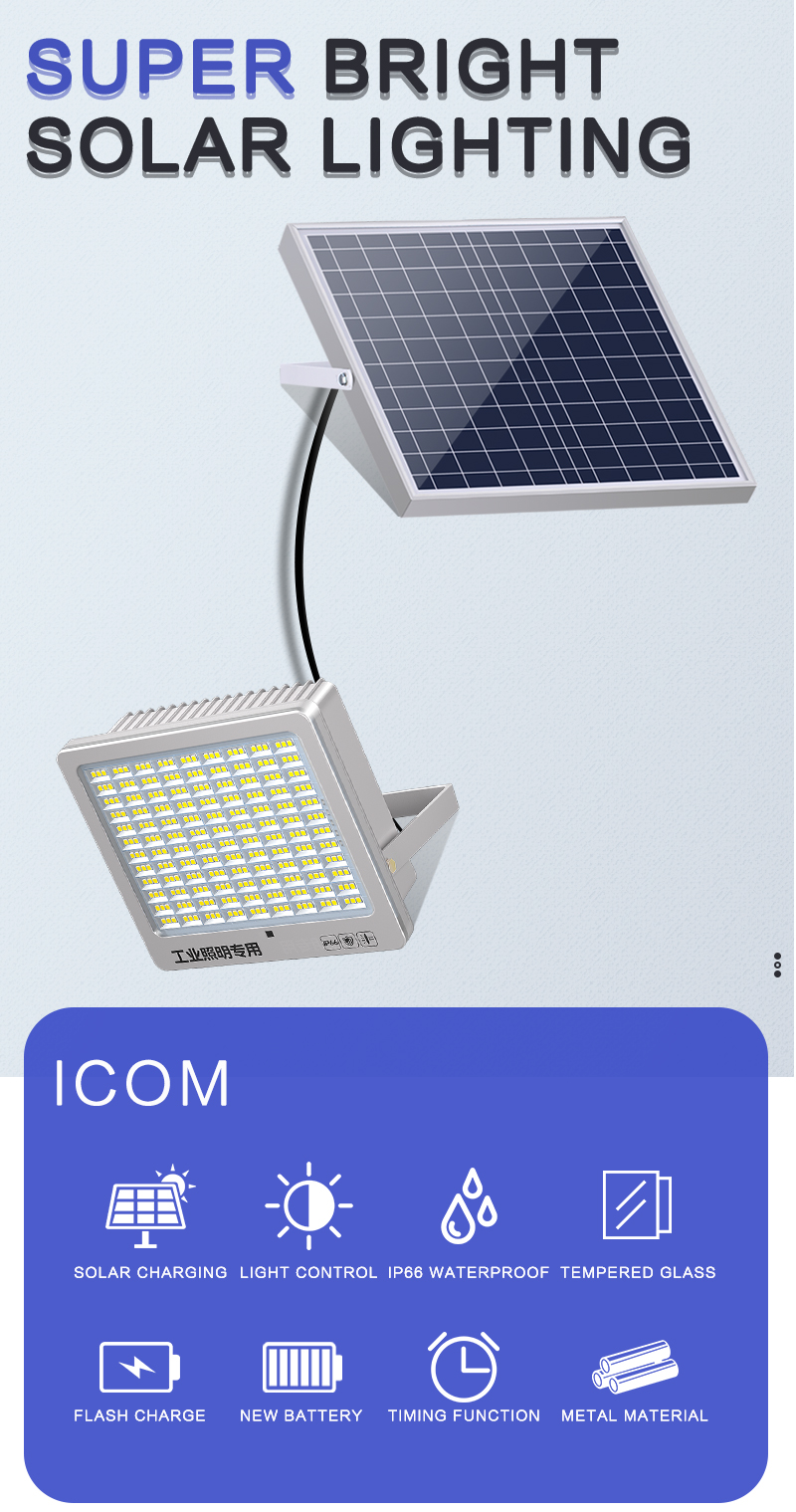 100W 200W Led Solar Floodlight Outdoor Lighting Solar Garden Lamp Led Flood Light for Garden Highway Spotlights With Remote