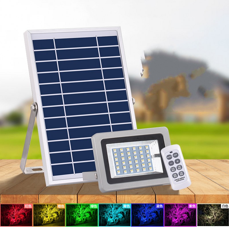 1pc Solar Flood Light Led Portable Spotlight Floodlights 36LEDS Outdoor Street Garden Lamp Waterproof Wall Lamp Remote Control