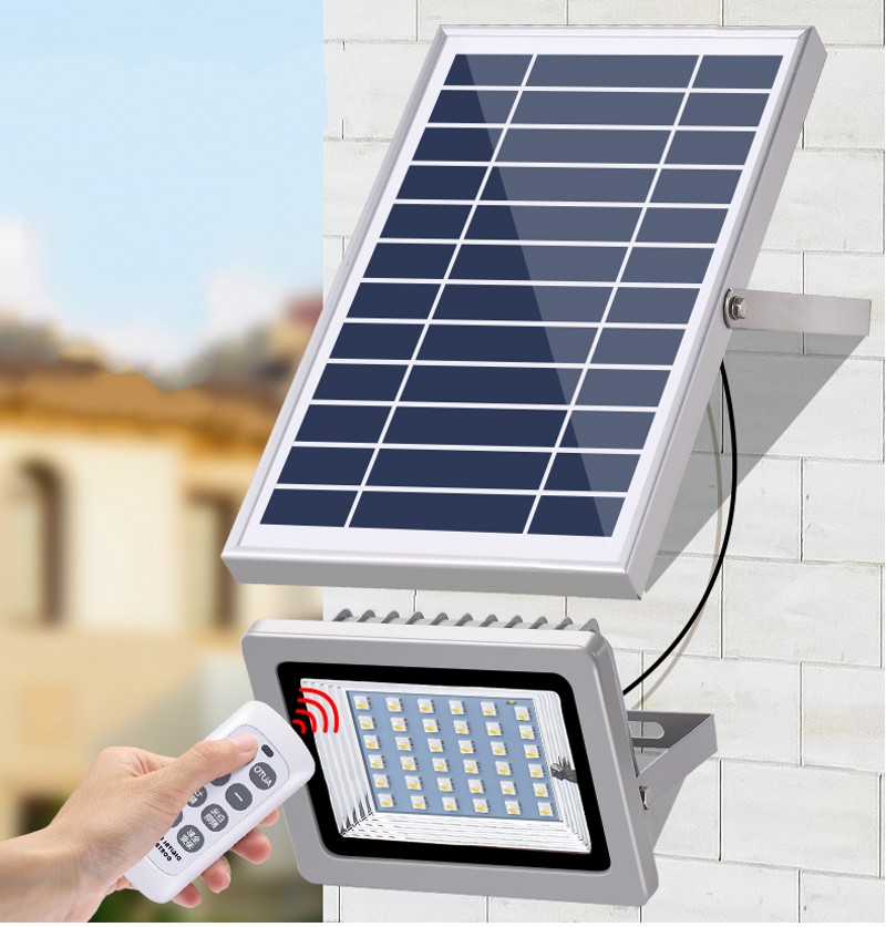 1pc Solar Flood Light Led Portable Spotlight Floodlights 36LEDS Outdoor Street Garden Lamp Waterproof Wall Lamp Remote Control