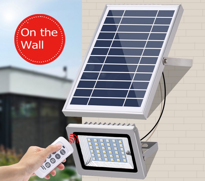1pc Solar Flood Light Led Portable Spotlight Floodlights 36LEDS Outdoor Street Garden Lamp Waterproof Wall Lamp Remote Control