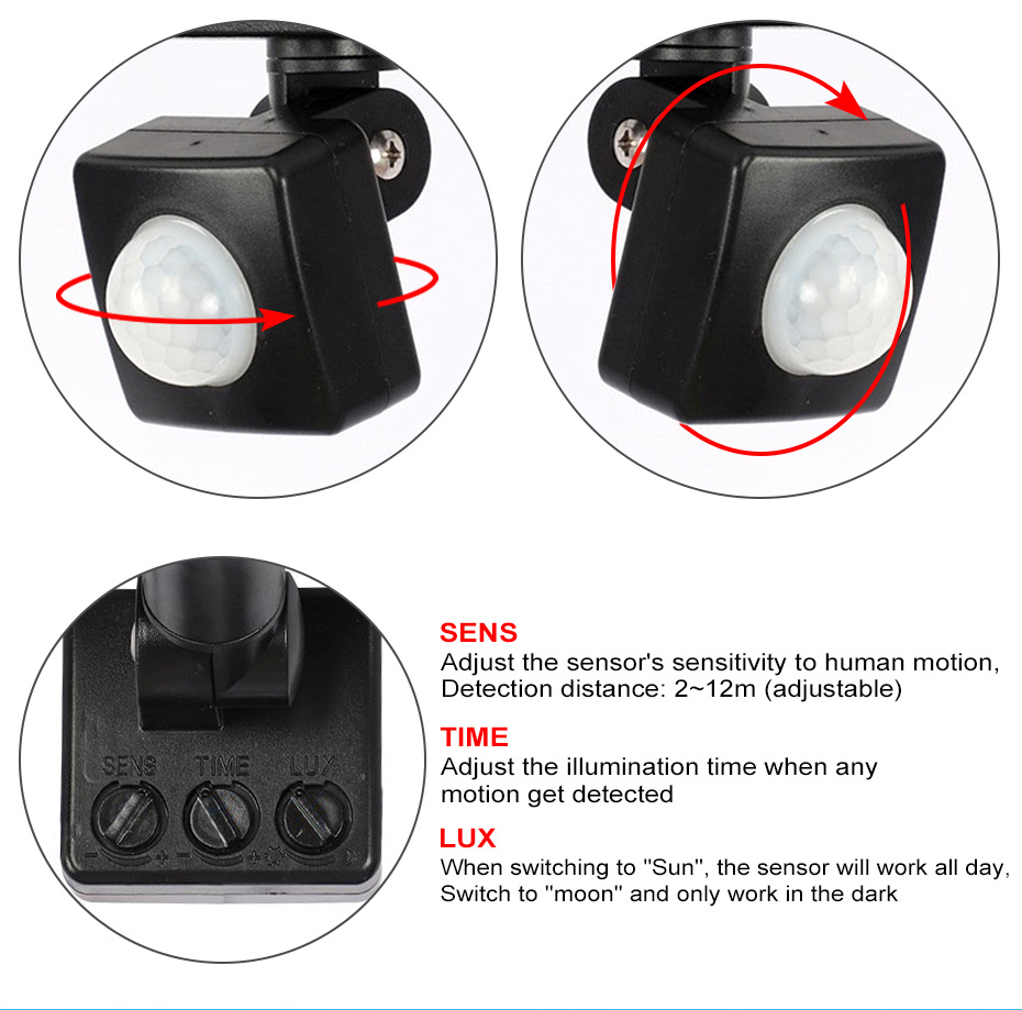 PIR Motion Sensor LED Flood Light Outdoor AC 220V 230V 10W 20W 30W 50W Waterproof Led Spotlight For Garden Wall Street Lamp