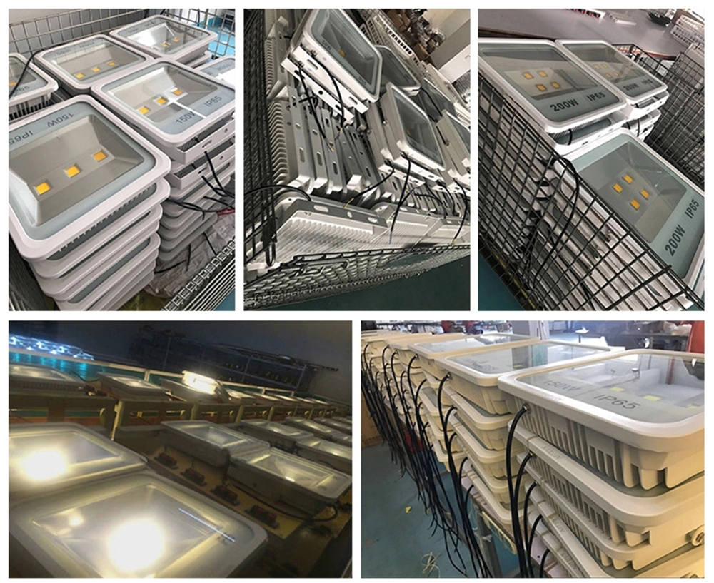 LED Outdoor Floodlights Waterproof IP66(3000-6500K War/Cold white 200W SpotLights for Garden Yard Warehouse Square Billboard