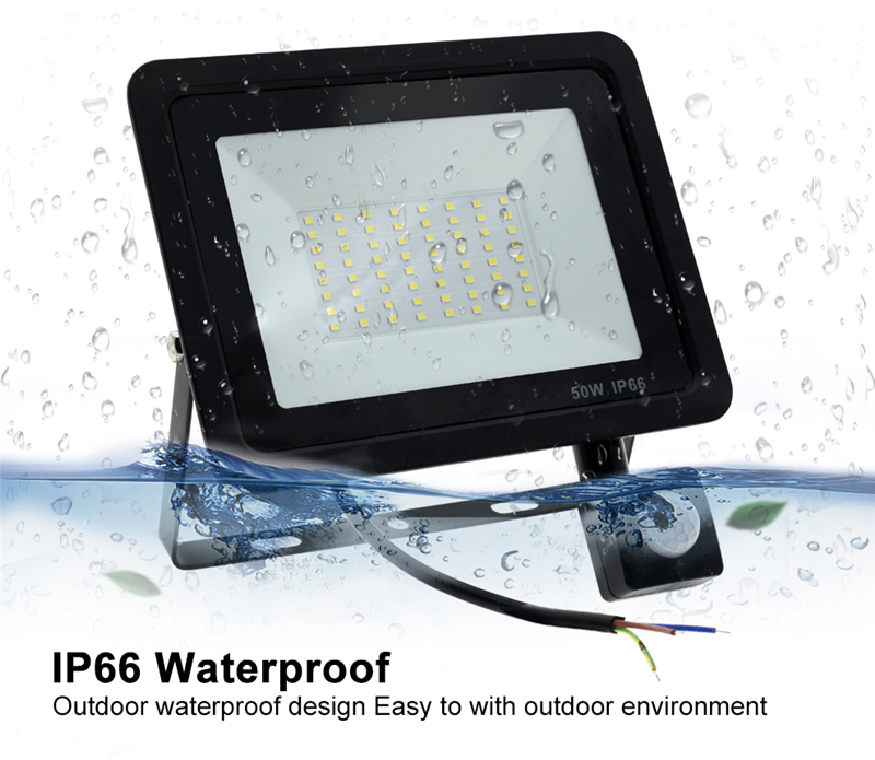 LED PIR Motion Sensor Adjustable Flood Light 50W 150W Waterproof IP65 110V 220V Floodlight Garden Spotlight Outdoor Wall Lamp