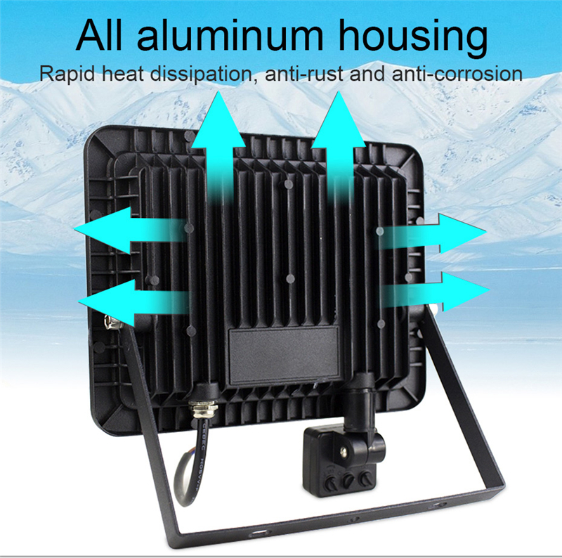 LED PIR Motion Sensor Adjustable Flood Light 50W 150W Waterproof IP65 110V 220V Floodlight Garden Spotlight Outdoor Wall Lamp