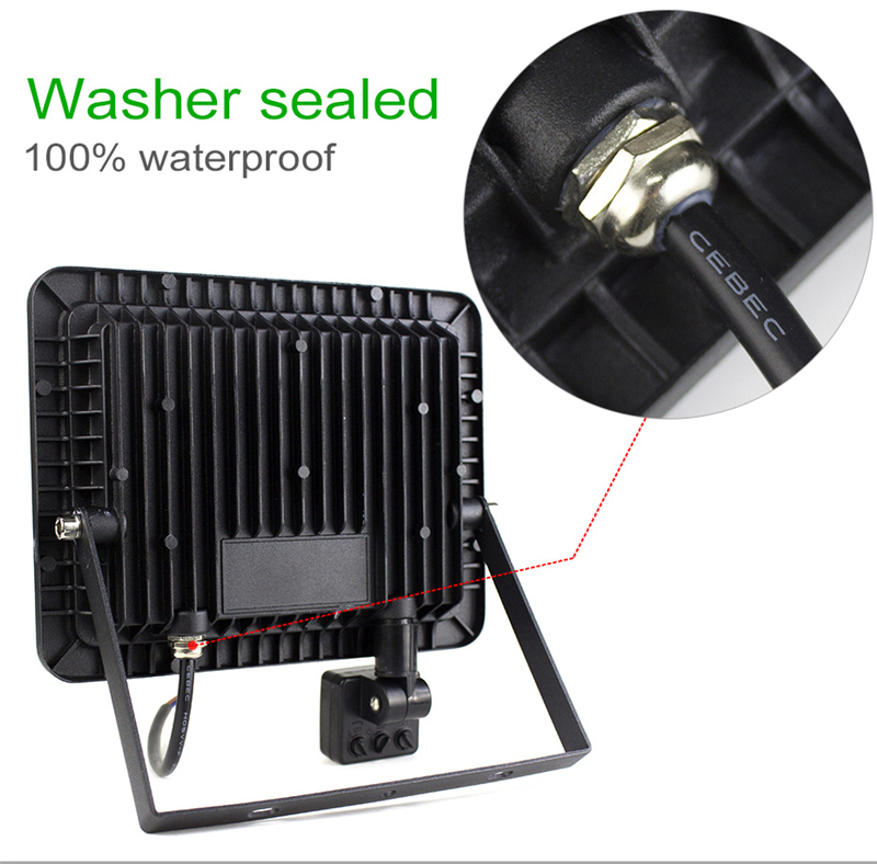 LED PIR Motion Sensor Adjustable Flood Light 50W 150W Waterproof IP65 110V 220V Floodlight Garden Spotlight Outdoor Wall Lamp