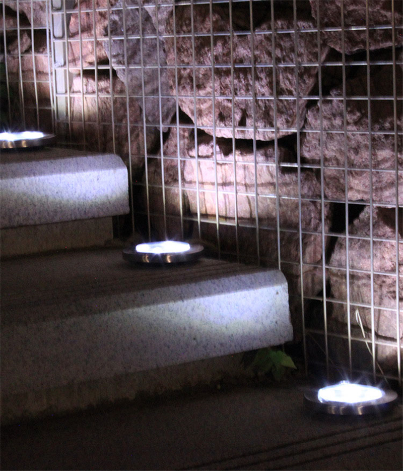 4pcs Solar Powered Ground Light Waterproof Garden Pathway Deck Lights With 8/12/16/20 LED Lamp for Home Yard Driveway Lawn Road