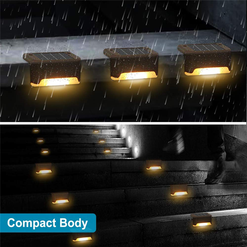 8PCS LED Solar Path Stair Lights Outdoor Garden Yard Fence Wall Landscape Lamp Solar Night Light Rechargeable Ni-MH Battery