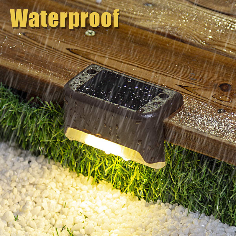 8PCS LED Solar Path Stair Lights Outdoor Garden Yard Fence Wall Landscape Lamp Solar Night Light Rechargeable Ni-MH Battery