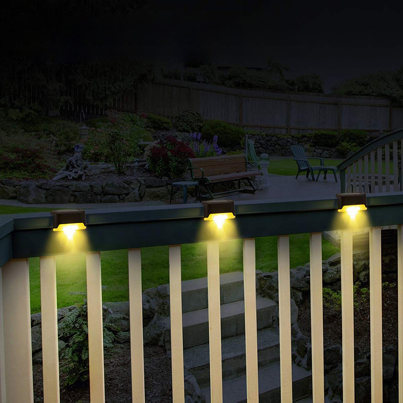 16pcs/lot Solar Path Light LED Stair Step Fence Light Outdoor Garden Yard Wall Landscape Lamp Solar Light Bright Nightlight