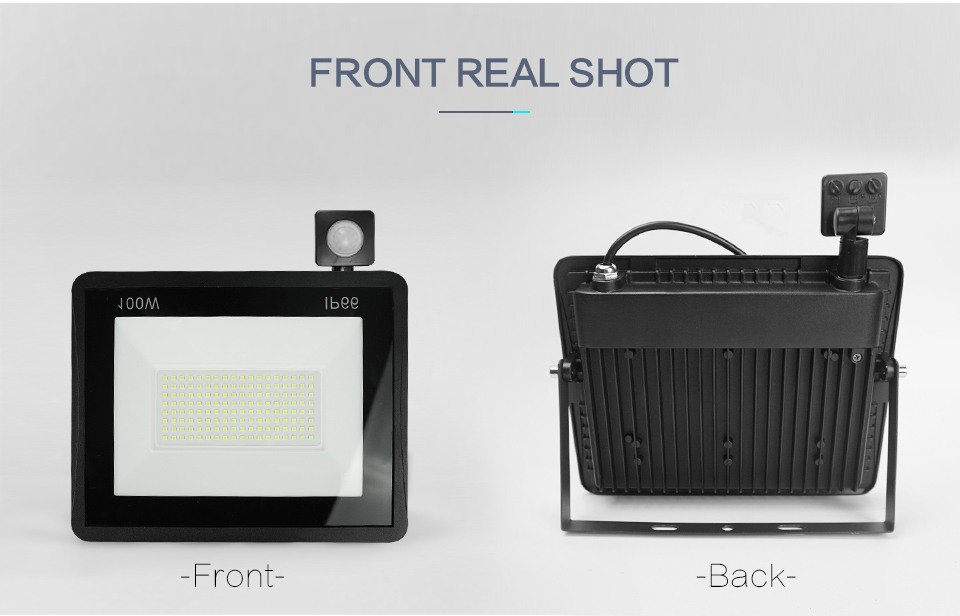 LED Floodlight PIR Motion 220V 10W 20W 30W 50W 100W Cold White Warm White WaterproofIP65 Black Outdoor Lighting Wall Street Lamp