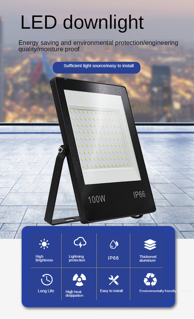10W 20W 30W 50W 100W 150W Led Flood Light AC220V Outdoor Floodlight Spotlight IP66 Waterproof LED Street Lamp Landscape Lighting