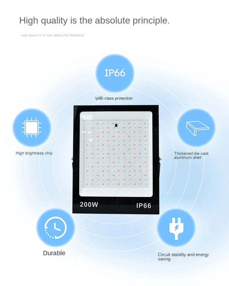 2021 Latest RGB LED FloodLight 30W 50W 100W 200W Outdoor RGB IP66 Spotlight Street Garden Wall Washer Lamp With Remote Control