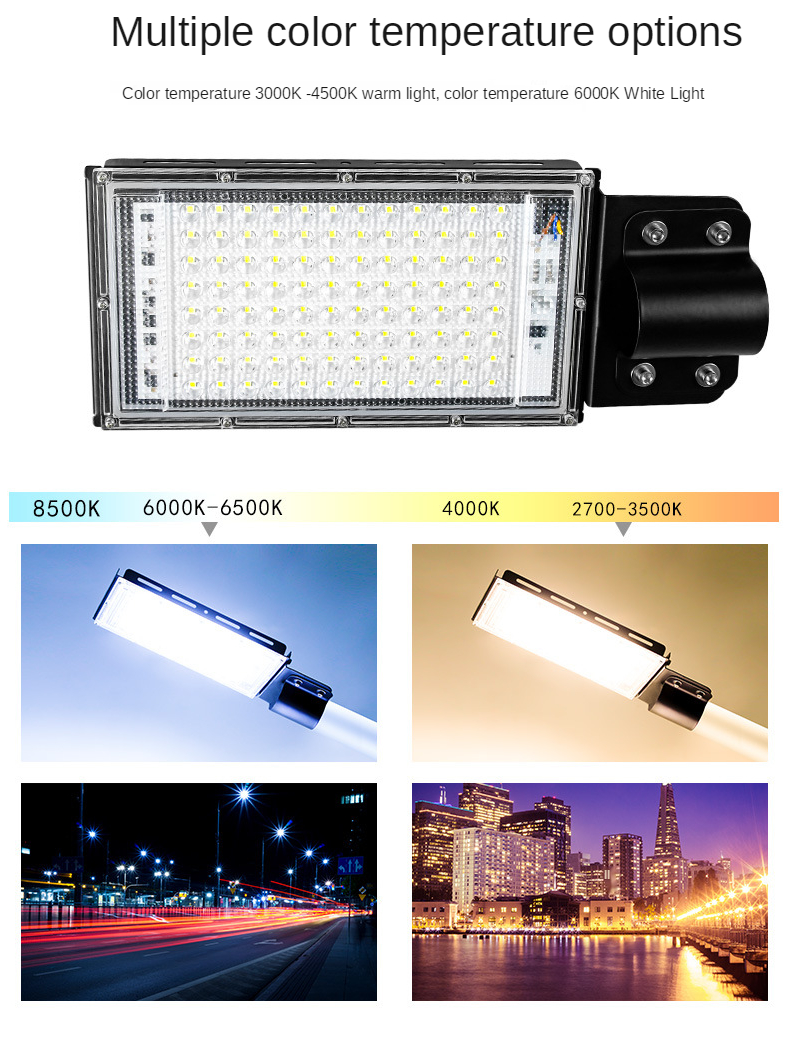 100W LED Street Light AC 220V-240V Outdoor Floodlight Spotlight IP65 Waterproof Wall Light Garden Road Street Pathway Spot Lamps